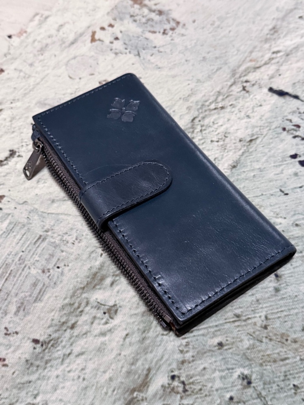 Dark Navy Leather Nazari Wallet by Patricia Nash - Picture 7 of 9